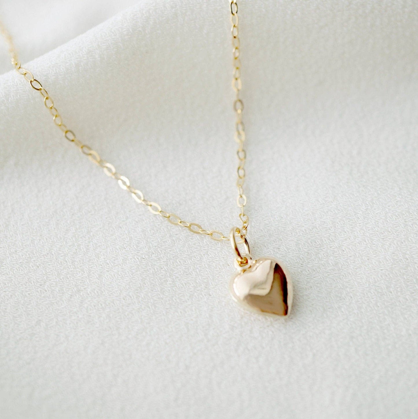 Tiny 14K Gold Fill Heart Necklace (Clementine)