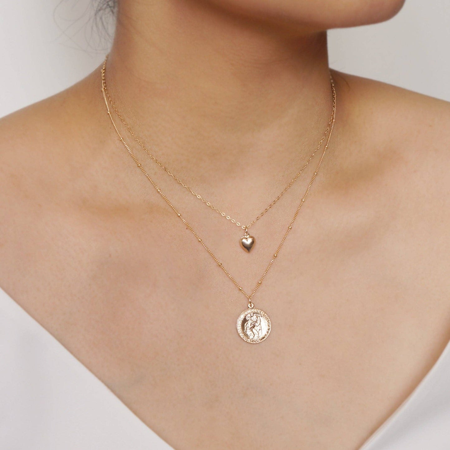 Tiny 14K Gold Fill Heart Necklace (Clementine)