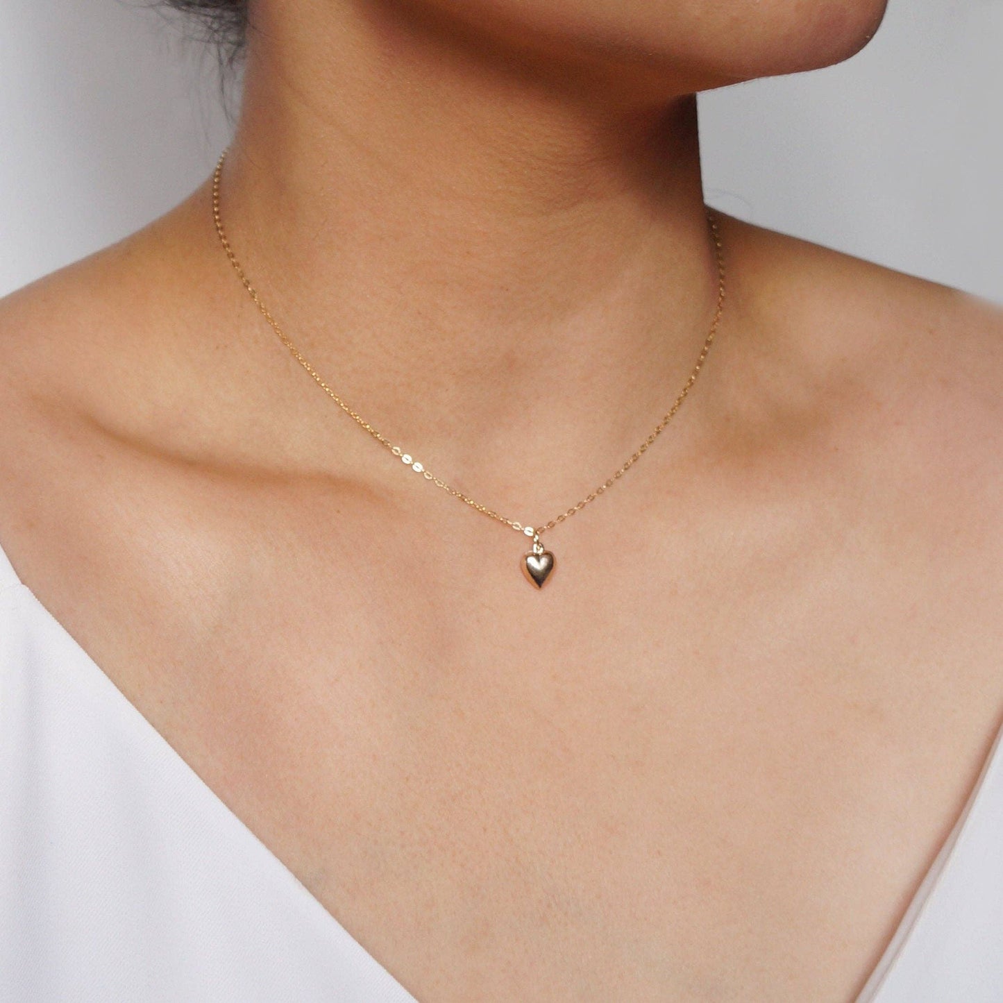 Tiny 14K Gold Fill Heart Necklace (Clementine)