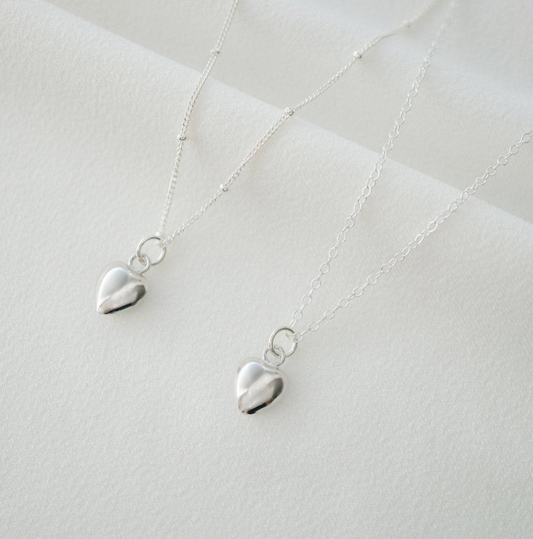 Heart Necklace (Clementine): Sterling Silver
